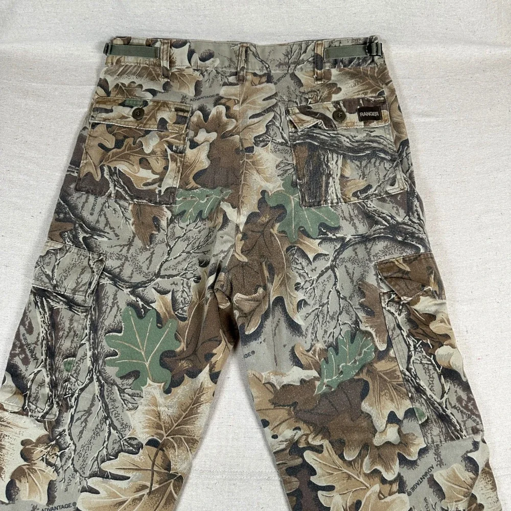 Ranger Camo Cargo‎ Pants Mens Medium Leaf Print Utility Hunting Tactical
